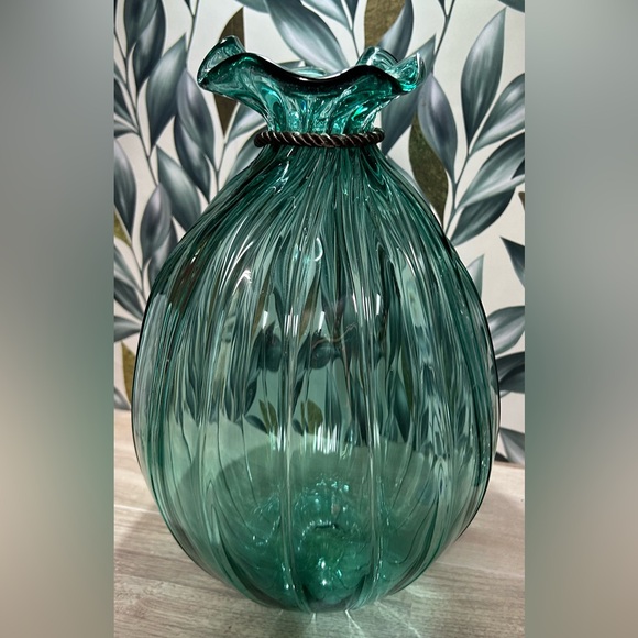 Vintage Pilgrim Art Glass Sack Vase with Silk Cord - Picture 3 of 9